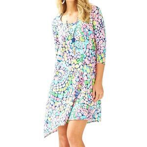Lilly Pulitzer Ariana asymmetric Jersey Swing Dress Gypsy Jungle Medium